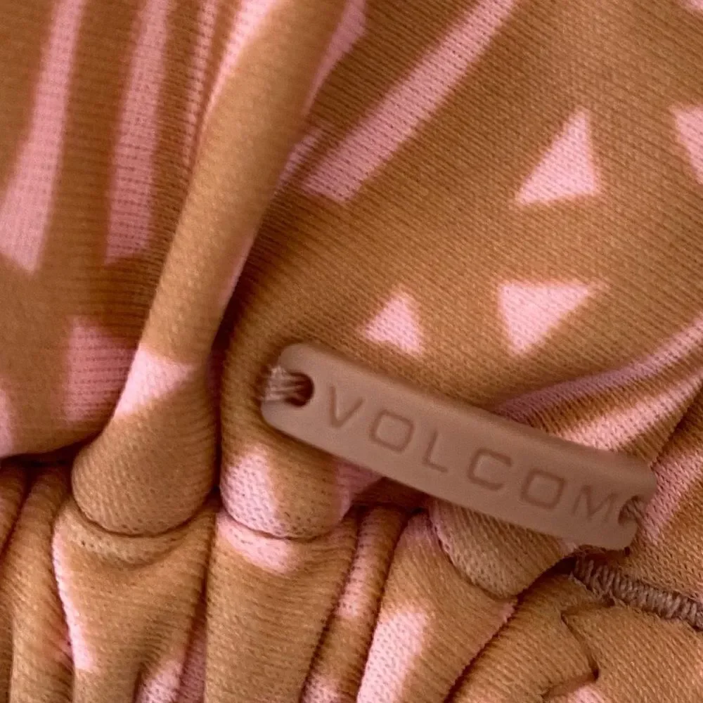 Volcom Tribe Tan/Pink Hunter Triangle Bikini Top Size Small NWOT - Picture 4 of 6